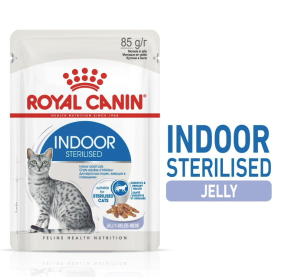 Royal Canin - Feline Health Nutrition Indoor Sterilised Jelly (85gm) - PetHaus General Trading LLC