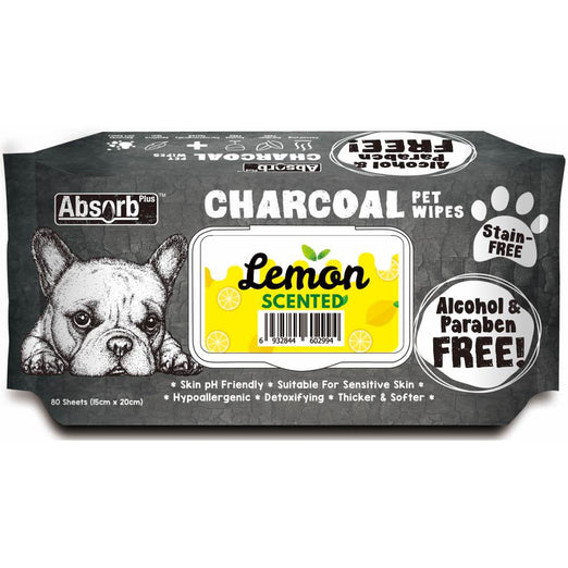 Absolute Pet - Absorb Plus Charcoal Pet Wipes (80 Sheets)