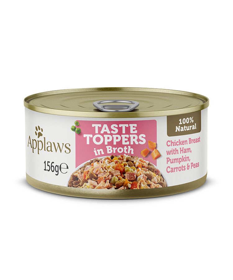 Applaws - Taste Topper in Broth Chicken Ham Dog Tin 156g