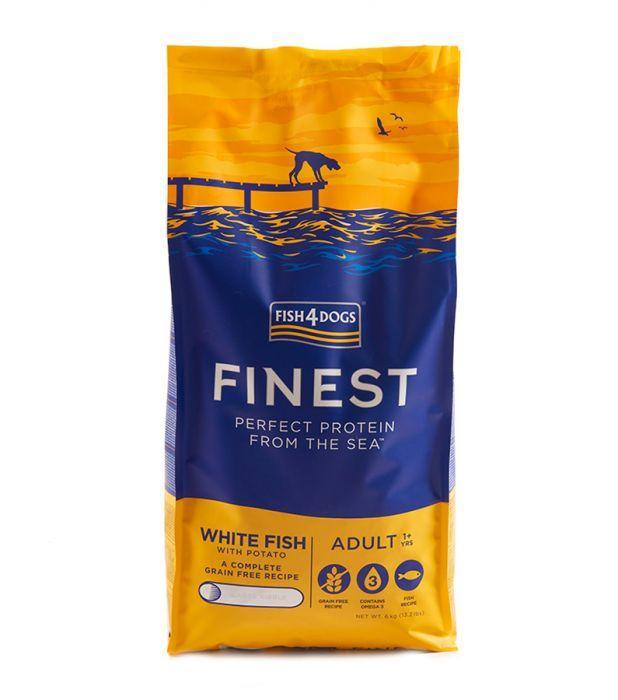 Fish4Dogs - White Fish Adult Large Kibble Dog Food (6kg) - PetHaus General Trading LLC