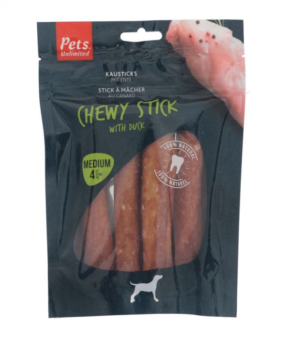 Pets Unlimited - Chewy Sticks with Duck (M/4pcs) - PetHaus General Trading LLC