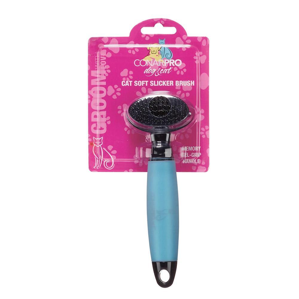 ConAirPro - Cat Soft Slicker Brush Small (blue) - PetHaus General Trading LLC