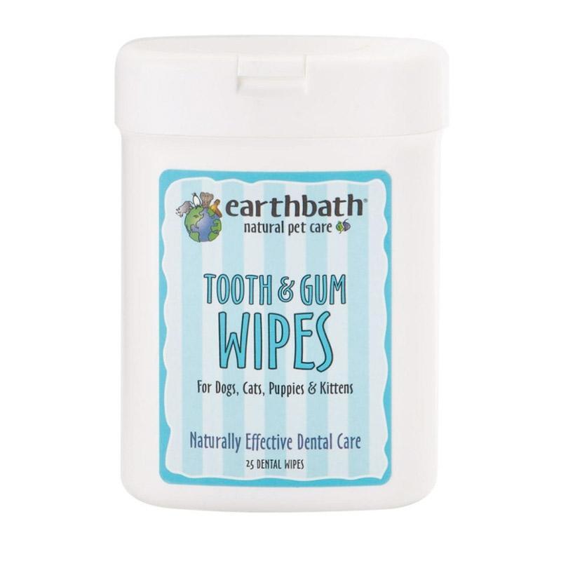 Earthbath - Tooth & Gum Wipes With Lite Peppermint Flavor (25pcs) - PetHaus General Trading LLC