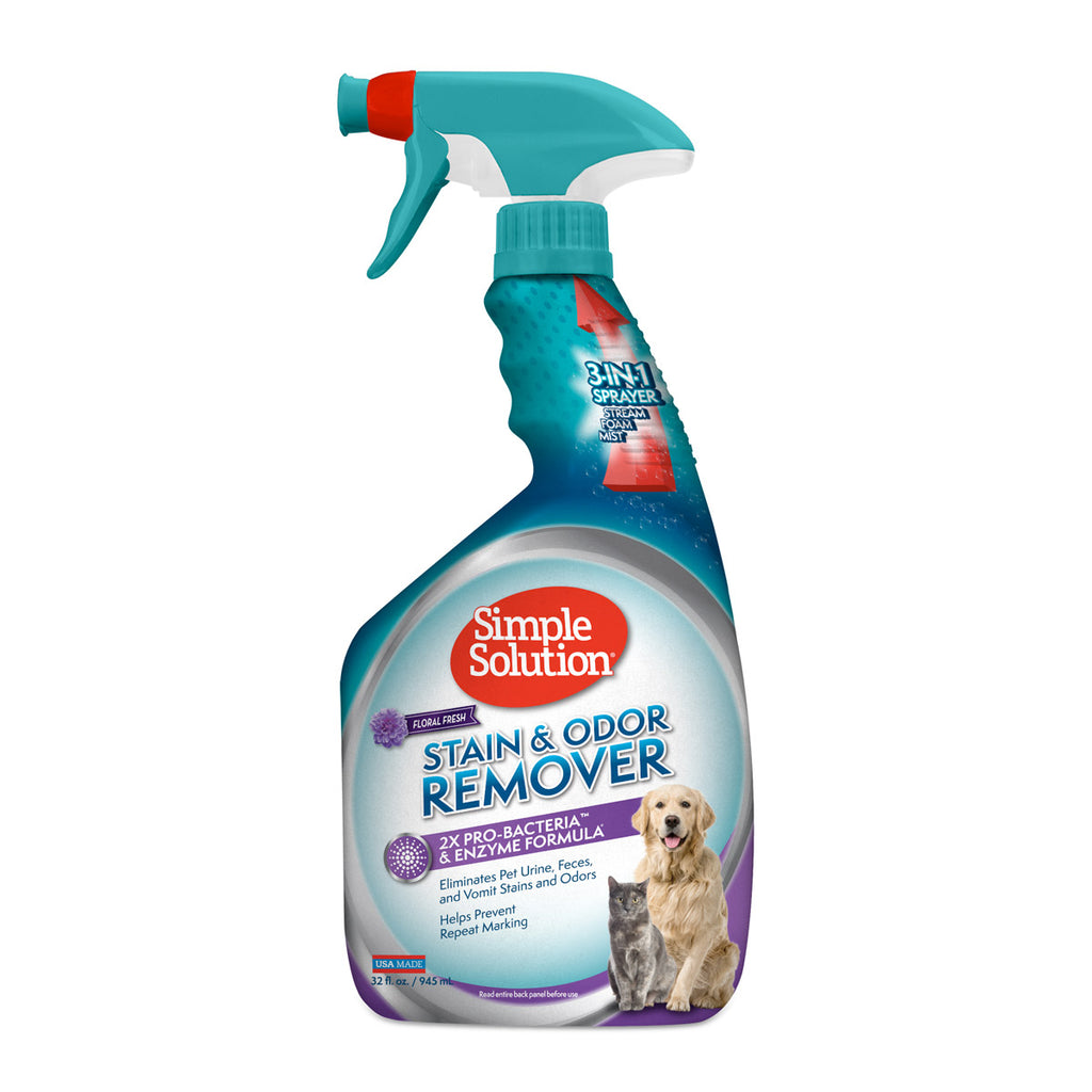 Simple Solution - Pet Stain & Odor Remover Floral Fresh Scent (32oz) - PetHaus General Trading LLC