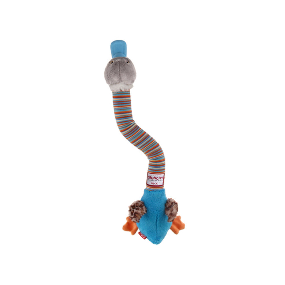 GiGwi - Crunchy Neck Duck with Squeaker (Grey & blue) - PetHaus General Trading LLC