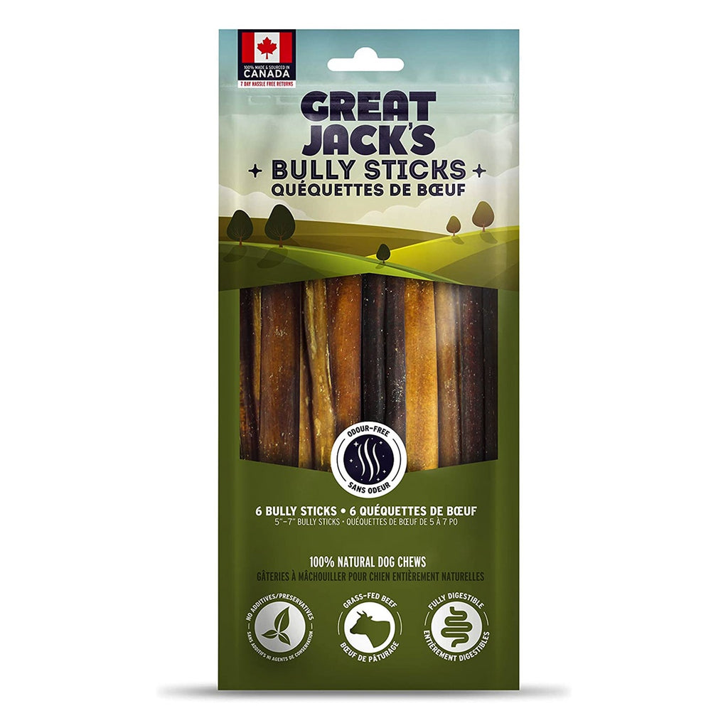 Great Jack’s Odour-Free Bully Sticks – 6 pcs