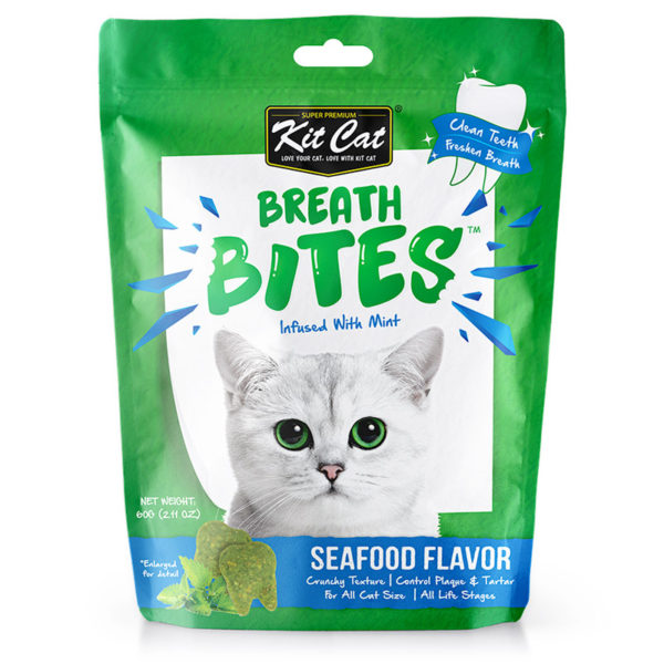 Kit Cat - Breath Bites Seafoods Flavor (60g) - PetHaus General Trading LLC