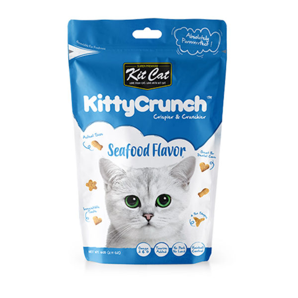 Kit Cat - Kitty Crunch Seafood Flavor (60g) - PetHaus General Trading LLC