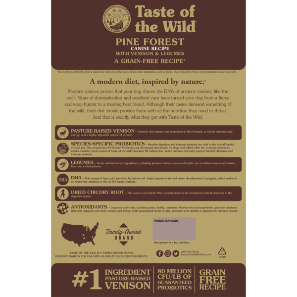 Taste of the Wild - Dog Dry Food Pine Forest Canine Recipe - PetHaus General Trading LLC