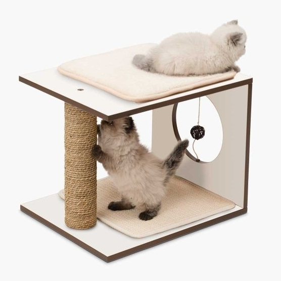 Vesper - Premium Cat Furniture V-Stool White - PetHaus General Trading LLC