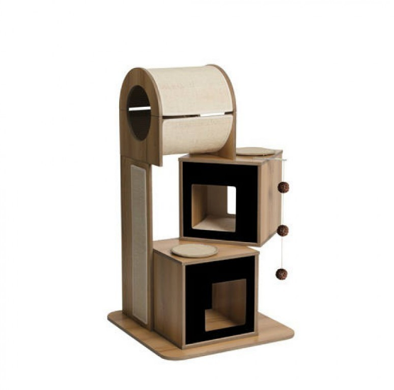 Vesper - Premium  Cat Furniture V-Tower - Black - PetHaus General Trading LLC