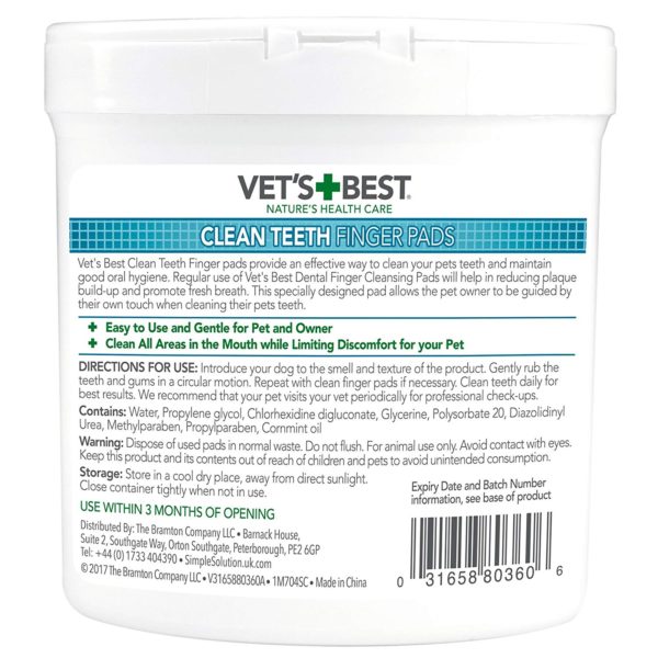 Vet’s Best - Clean Teeth Finger Pads (50 Pads) - PetHaus General Trading LLC