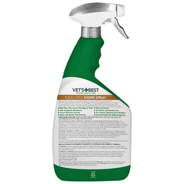 Vet’s Best - Flea and Tick Home Treatment Spray (32oz) - PetHaus General Trading LLC