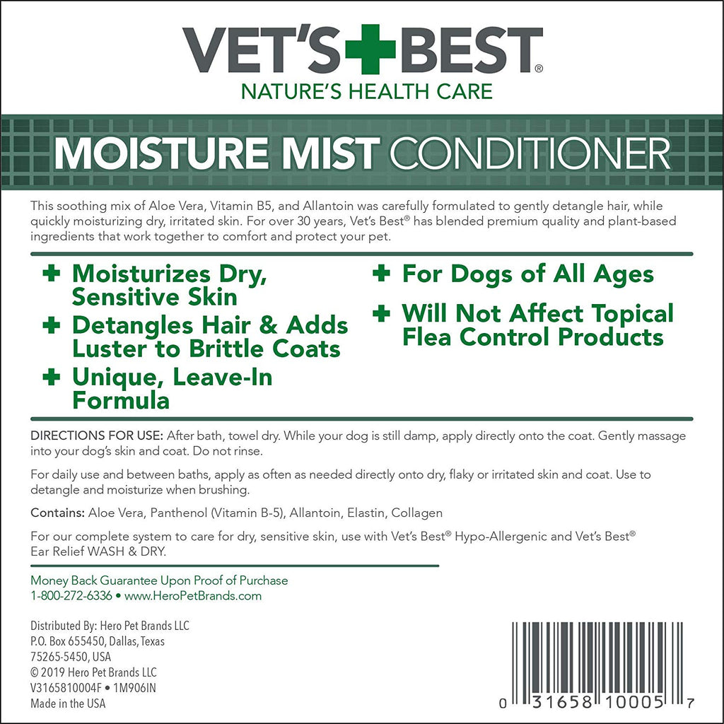 Vet’s Best - Moisture Mist Conditioner (16oz) - PetHaus General Trading LLC