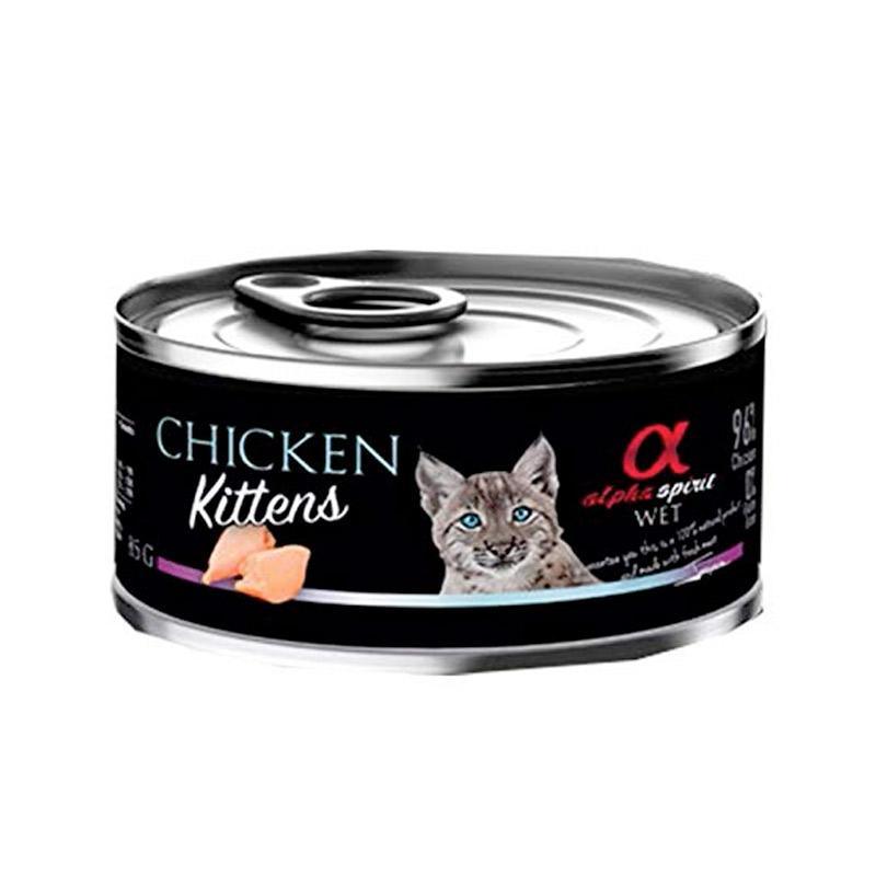 Natural Cat Food. Alpha Spirit Wet Cat Food Chicken Kittens