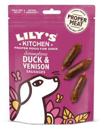 Lily's Kitchen - Scrumptious Duck & Venison Sausages (70g) - PetHaus General Trading LLC